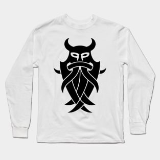 Odin's Mask Tribal (black) Long Sleeve T-Shirt